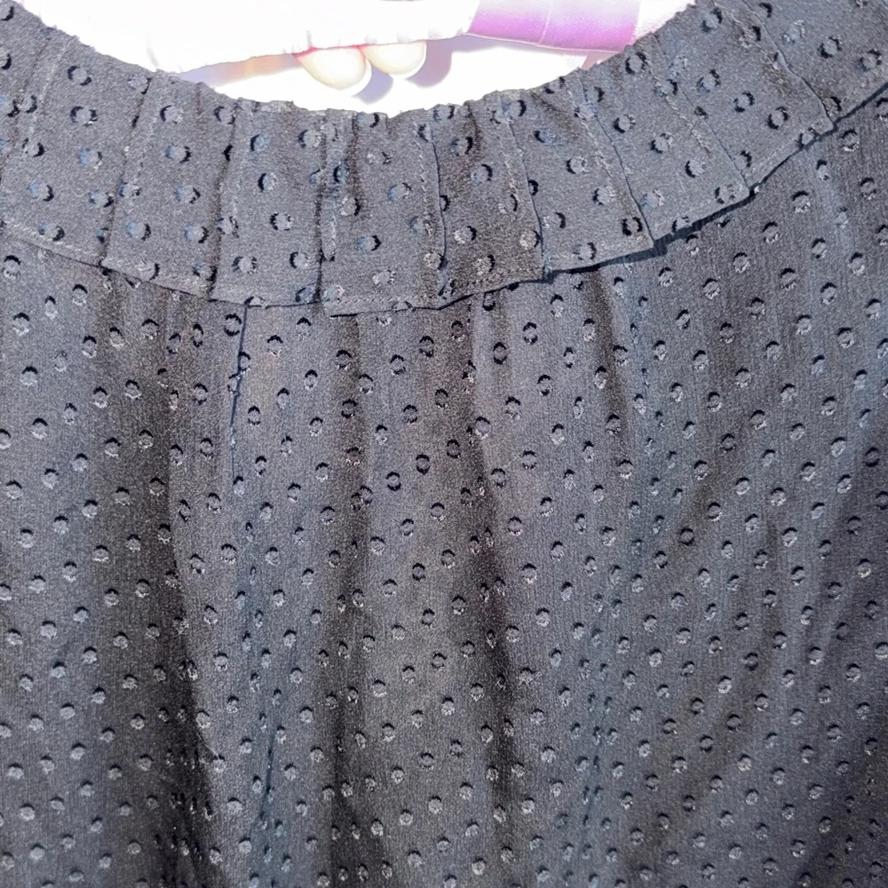 Rebecca Taylor Black Ruffle Blouse - Picture 6 of 8